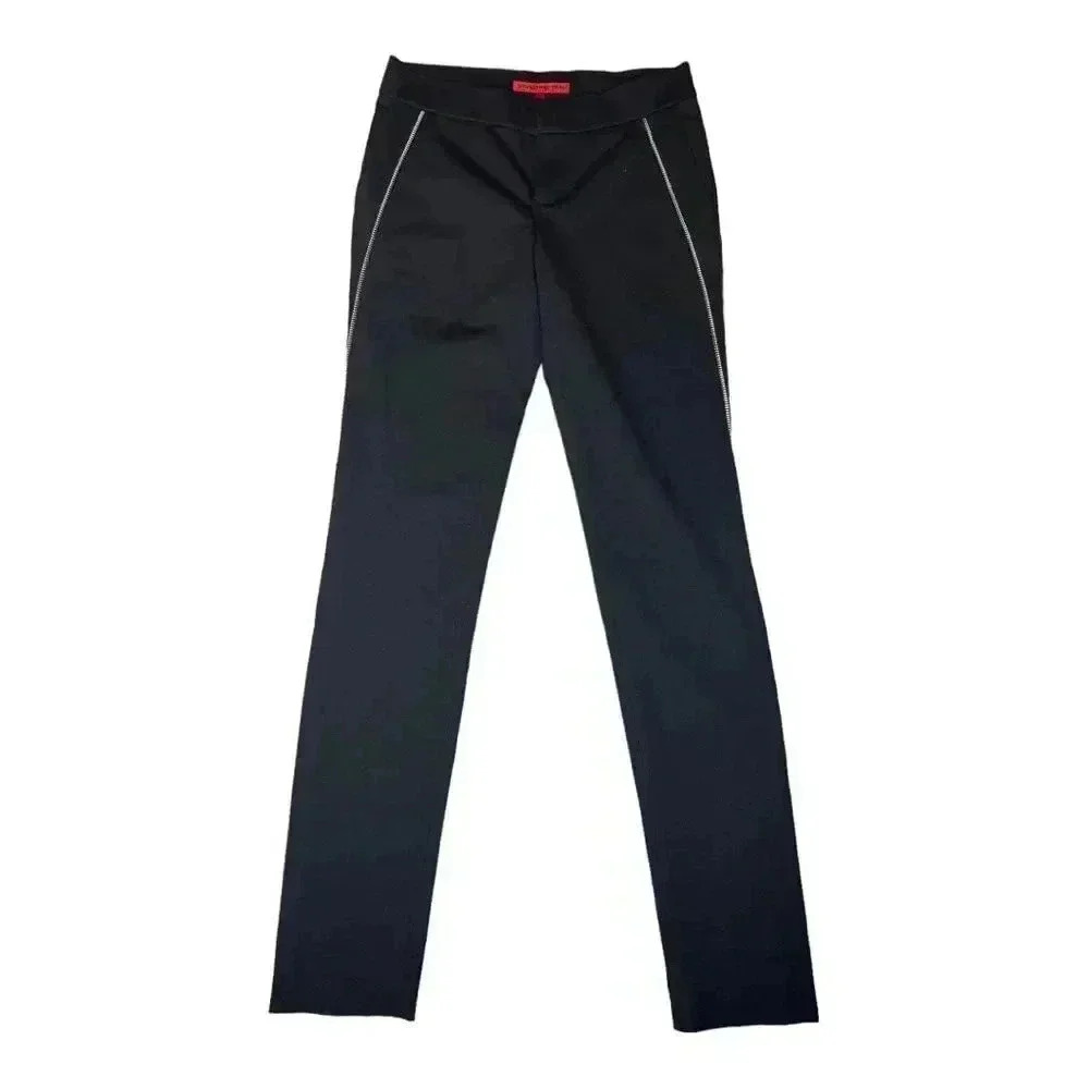 Vivienne Tam Size P (Small) Women’s Black Skinny Pants With Zipper Accents
